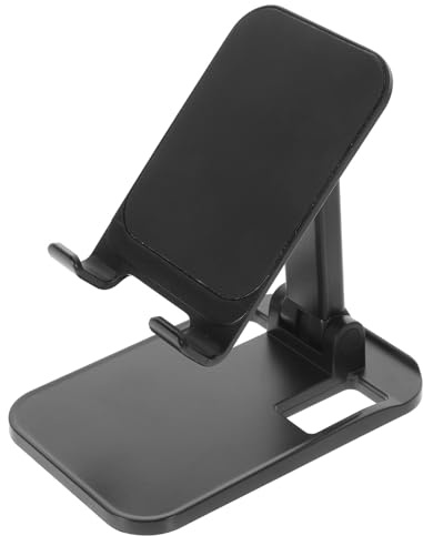 Toddmomy Live Stream Phone Holder Phone Desktop Bracket Shrinkable Stand Strong Support Aluminium Alloy Solid Metal Material Black for Study Room