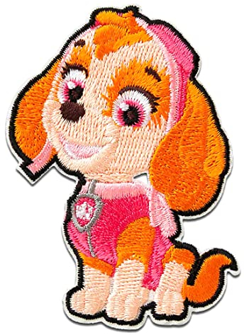 Paw Patrol Skye - Aufnäher, Bügelbild, Aufbügler, Applikationen, Patches, Flicken, zum aufbügeln, Größe: 7 x 4,9 cm