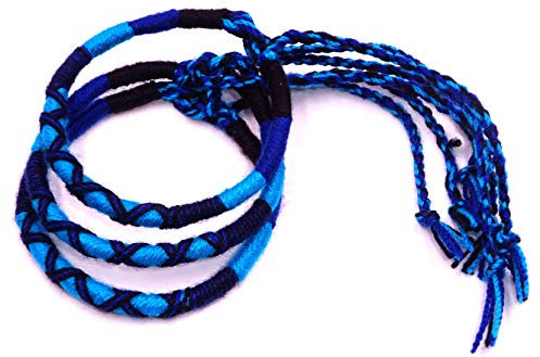 Lot de 3 Bracelet brésilien Amitié Coton Friendship Coton Macramé Porte Bonheur Homme Femme Fille garçon Bleu Turquoise Noir