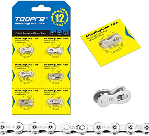 JFOYH 6 Pairs 12 Speed Bike Chain Quick Links, Reusable Bicycle Chain Connectors for Most 12 Speed Chains, Easy Installation, Silver