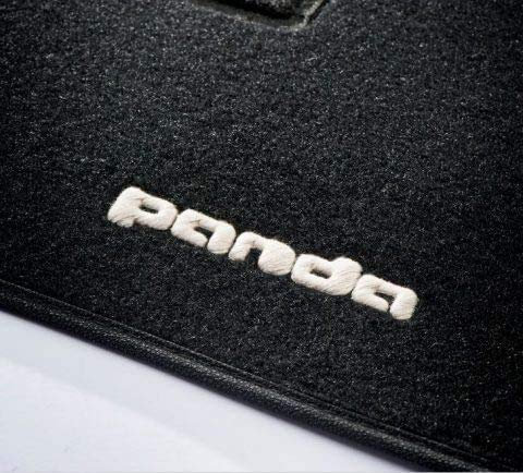 Fiat Panda Hybrid Fußmatten Premium Teppich schwarz mit gesticktem Logo in weiß FCA Original 50290383