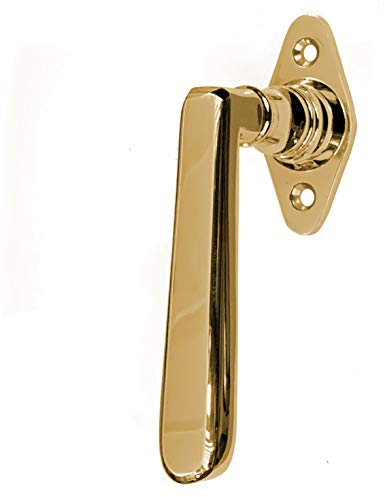 Antikas - Fensterolive in Messing poliert - Fenstergriff, Fensterbeschläge - 13,0x 6,5 cm