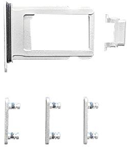 Smartex® WHITE Side Button + SIM Card Tray compatible with iPhone 7 / Power, Volume, Mute Button