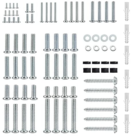Kit hardware di montaggio TV universale: Adatta a tutti i televisori fino a 80 pollici - Include M4 M5 M6 M8 Rondelle e distanziale a vite - Funziona con qualsiasi staffa da parete TV | Argento