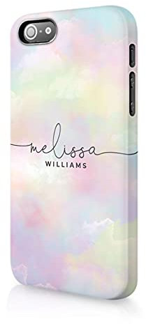 Tirita Personalised Phone Case Cover Compatible with iPhone 5 / 5s / SE 2016 - [04 - Colourful Rainbow Clouds]