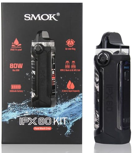 Smok IPX 80 Kit | Original Smok 80W Vape Pen in 3000mAh Akku mit 5.5ml RPM 2 Pod mit Mesh 0.16ohm DC 0.6Ω MTL Coil in Schwarz