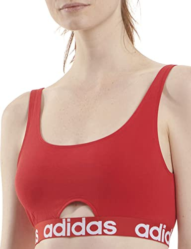 adidas Damen Scoop Bralette-Sport Active Comfort Cotton Bustier, 500 red, L