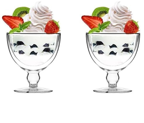 Vialli Design 2 Dessertbecher mit Doppelwand 250 ml Amo | 2 Stück | Ideal für Eiscreme, kalte Desserts | Auffälliges Design