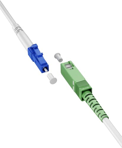 goobay 59610 Glasfaserkabel (FTTH) / Singlemode (OS2) Simplex/SC APC (8°) Stecker auf LC-UPC (8°) Stecker/Lichtwellenkabel / 3 Meter