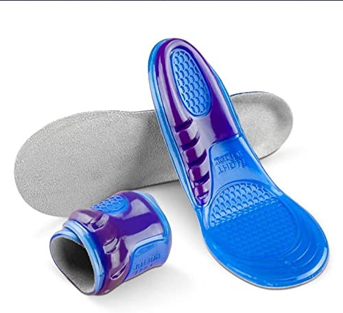 Unisex Orthotic Silicone Gel Shoes Insoles Shock Absorbing Full Length Pair of Boots & Sports Shoe Massaging Feet Shoe Inserts Comfortable Show Inserts (L (UK 9-12))