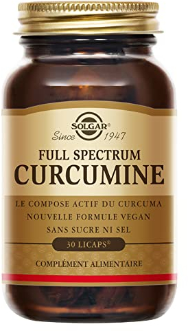 Solgar Full Spectrum Curcumine - Antioxydants - Santé des os - Articulations - Complément Alimentaire - Flacon de 30 capsules