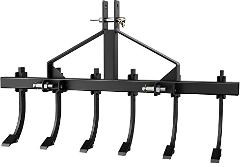YITAMOTOR Ciseau détachable robuste de 122 cm avec 6 tiges de scarificateur pour tracteurs CAT-1 et CAT-0