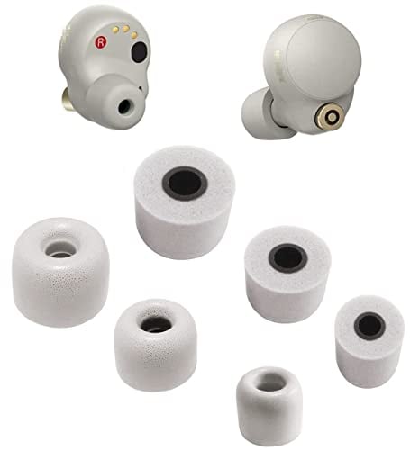 Cuscinetti auricolari in schiuma di ricambio per Sony WF-1000XM5, WF-1000XM4 Sliver, WF-XB700, Ultimate Comfort con cancellazione del rumore in memory foam, S/M/L, 3 paia, argento, 3 dimensioni