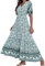 NNGOTD des Robes Longues pour Femme Été Bohème Chic Manches 3/4 Impression Maxi Robe Décontractée Robe Longue Elegante Robe De Plage Swing Robe Vacances Robe Cocktail Femme Mariage XL