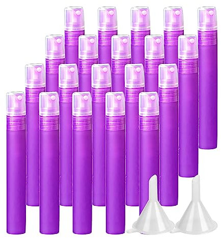 LusDoly 100 Pezzi 10ml Glassato Viola plastica flacone spray per nebulizzazione Spruzzatori d'Acqua per Cosmetica Acqua Profumo Alcol da Viaggio Riempibile