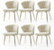HULALA HOME Esszimmerstühle 6er Set Modern Küchenstühle aus Samt Stühle Esszimmer mit Metallbeine Esstisch Stühle Schminktisch Stuhl für Wohnzimmer, Beige