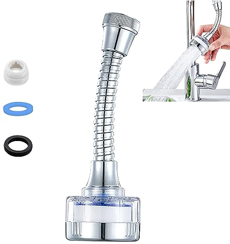 360 ° Rotating Bathroom Faucet Filter,Sink Faucet Filter with Extension Tube for Kitchen and Bathroom,Water Purifier Removes Chlorine Fluoride Heavy Metals Hard Water