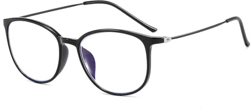 Suertree Blaulichtfilter Distanz Brille Leichte Kurzsichtige Brille Mode Myopia Brillen TR90 für Damen Herren Schwarz -5.0 Dioptrien