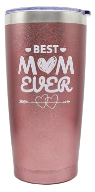 Mothers Day Gifts for Mum, Wine Tumbler Birthday Gifts for Mothers Best Mum Ever Tumbler with Straw and Lid, Insulated Coffee Cup Present for Easter