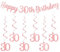 bng-bng 30th Birthday Party Decorations Rose Gold with Happy 30th Birthday Bunting 30 Banner Hanging Swirls Streamers for Girl Women Lady 30 Thirty Years Old Birthday Anniversary Decor Party Supplies