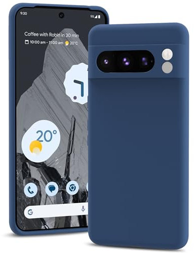 YATWIN Silicone Case for Google Pixel 8 Pro 5G, Soft-Touch, Shockproof, DustProof, Antiskid Full Body Armour Phone Cover for Google Pixel 8 Pro 5G - Dark Blue