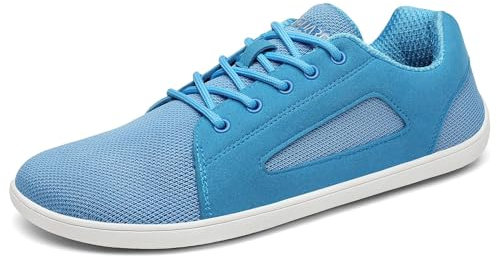 SAGUARO Chaussures Minimaliste Luck Ⅰ- Chaussures Pieds Nus Marche Knit Homme Chaussures de Running Femme Chaussures Barefoot Légère Chaussures de Trail Décontractées Course Bleu,GR.40