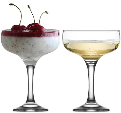 LAV Luxury Coupe Glasses Set of 6, 240ml Champagne Saucer, Espresso Martini & French Martini Glasses