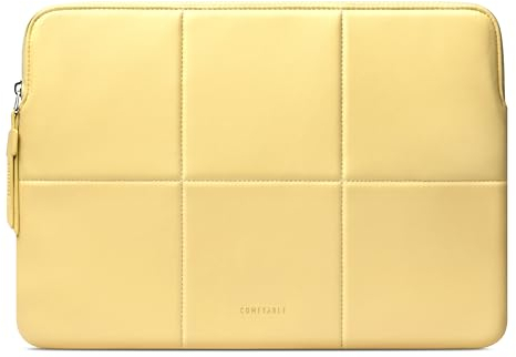 Comfyable Slim Protective Laptop Sleeve 13-14 inch Compatible for 13 inch MacBook Pro & MacBook Air M4 M3 M2 M1, MacBook Pro 14-in M4 M3 M2 2023 Pro/Max M1, Quilted Faux Leather Bag Cover Case for Mac