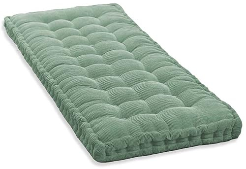 GGoty 10cm Dickes Bankkissen 2/3 Sitzer,100cm/120cm Baumwolle Bankkissen Sofa Boden Sitzkissen Matratze für Haus Garten Terrasse Schaukel (160x50cm,Lichtgrün)