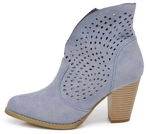 IF Fashion Scarpe da Donna Stivali Stivaletti Cowboy Western Camperos Texani 6652 blu N.39