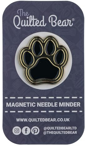 The Quilted Bear Magnetischer Emaille-Nadelhalter zum Nähen und Sticken – Nadelkissen – Geschenk für Näherinnen – sicheres Design verhindert den Verlust von Nadeln und Nadeln (Hundepfote)