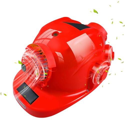 Smart Construction Schutzhelm mit 8 Lüftern und 2 Sonnenkollektoren, Bluetooth-Musik-Sicherheitshelm, USB-Aufladung, harter Hut für Bau und Heimwerker, Rot, 22000 mA