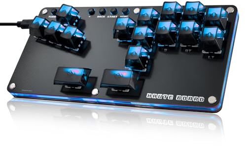 Sehawei Arcade Stick 16Keys All-Button Gamerfinger,Arcade Controller Street Fight para PC/Ps3/Ps4/Switch/Steam Game Keyboard-Supports Hot Swap & SOCD(B16)