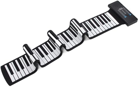 Klappbares Roll-Piano mit 88 Tasten, Wiederaufladbares Hand-Roll-Keyboard mit MIDI, 128-Töne-Rhythmen, LED-Anzeige, Tragbar, für , Anfänger