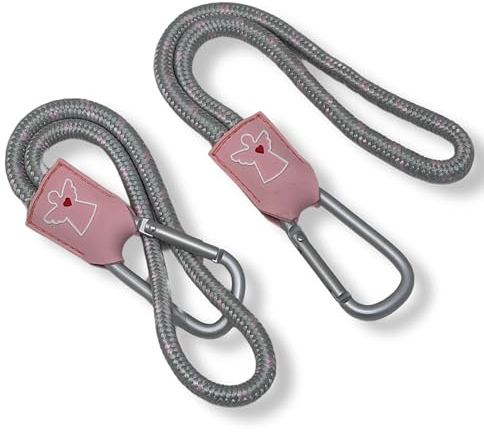 Tanndesign 2 ganchos universales para cochecito de bebé con mosquetón, soporte para bolso de bebé Pit hecho de PET reciclado, gancho para mochila, bolso cambiador y bolsa de la compra, 8 mm de