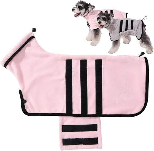 Savlot Hundebademantel Hundemantel zum Trocknen Hundetasche Hundebademantel-Handtuch – Super Saugfähig Haustier Hundekatzen Bademantel Handtuch Bademantel Hund perfekt für den Sommer