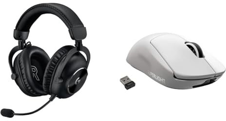Logitech G PRO X 2 LIGHTSPEED Wireless Gaming Headset, Detachable Boom Mic, 50mm Graphene Drivers & PRO X SUPERLIGHT Wireless Gaming Mouse, HERO 25K Sensor, Ultra-light with 63g