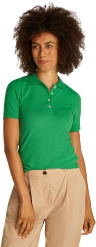 Tommy Hilfiger Damen Poloshirt Kurzarm 1985 Pique Slim Fit, Grün (Radiant Green), L