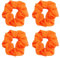 4pcs Neon Scrunchies für Haar 80er Jahre,Neon Haar Zubehör Scrunchy Elastische Haarbänder Haarseile Dehnbare Haarbinder Ponytail Halter für 80er Jahre Party Outfit (orange)