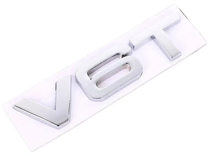 ALMVIS Adesivo for auto 3D V6T V8T Logo in metallo distintivo dell'emblema decalcomanie adesivi di spostamento adatti for Audi S3 S4 S5 S6 S7 S8 A4L A5 A6L A7 Q3 Q5 Q7 adesivi con logo per auto(Sliver