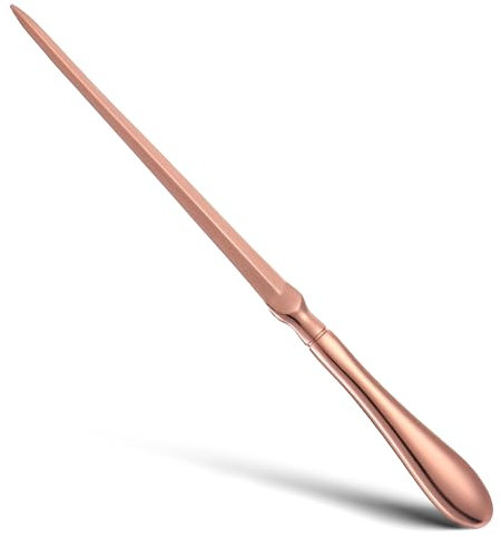 Brieföffner Edelstahl Briefumschlagöffner Messer Metall Brieföffner Umschlagöffner Box Cutter für Pappe Papier Schneiden Schachtel Büro Zuhause Schulbedarf (Roségold)