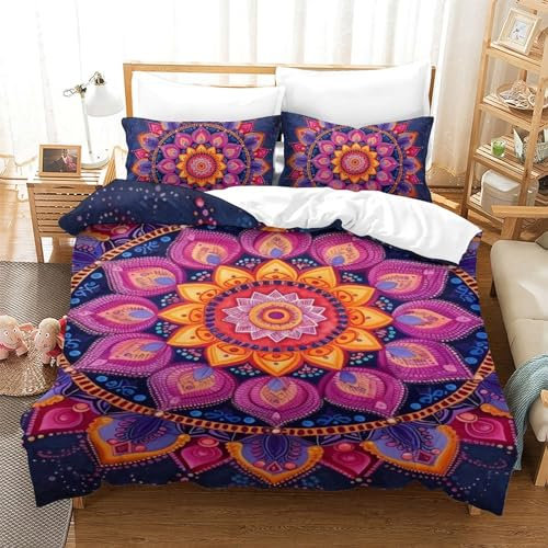 GZCVBDYUY Geometrische Muster 3D Gedruckt Bettwäsche-Set 3 Teilig Bettbezug Set Mit Kissenbezug Soft Microfaser Luxus Modern Mit Reißverschluss Für Erwachsene Und Kinder Single(140x200cm)