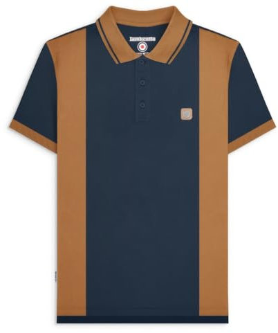 Lambretta Mens Vint Polo Navy/Tobacco XXL
