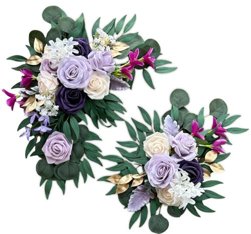 Fiita 2 Stück Künstliche Pfingstrosen-Blumen, Girlande, Hochzeitsbogen, Blumen-Set, Pfingstrosen, Girlande, Tafelaufsätze, Blumenarrangement für Hochzeit, Party, Zeremonie, Empfang, Dekoration 