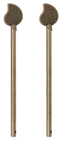 eMagTech 2 perni di bloccaggio in bronzo retrò, stile cinese, a forma di foglia, per armadietti, porte, cassetti, porte, armadi, scarpiere (14 mm)