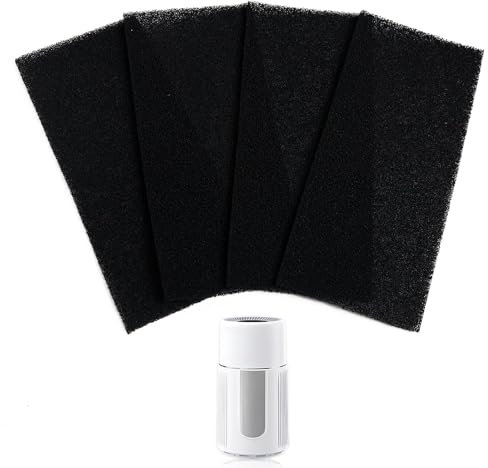 KUEEA Set di 4 Filtri a Carbone Attivo – Filtri Aria Universali Ritagliabili per Purificatori, Cappe Aspiranti e Climatizzatori | Migliora la Qualità dell'Aria