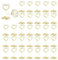 ZYEKIU 30 Stück Gold Tischkartenhalter, Fotohalter Kartenständer, Menükartenhalter, Fotohalter mit Klammern, Memohalter, Tischkarten Halterung, für Hochzeiten, Bankette, Partys (Herzförmig)