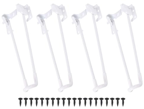 QUARKZMAN Pieds De Table Pliants, 4pcs 27cm(10.6) Pieds De Table Métalliques Pliables Pieds De Table Pliants pour Meubles Projets DIY Maison, Blanc
