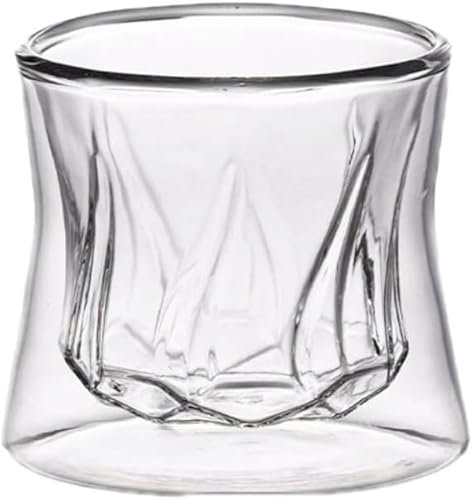 WZYYCV Chope Bière Verre à vin Double Verre Tasse à bière sans Tige Clair Whisky vin gobelet 180 ML/6.1 oz Verrerie