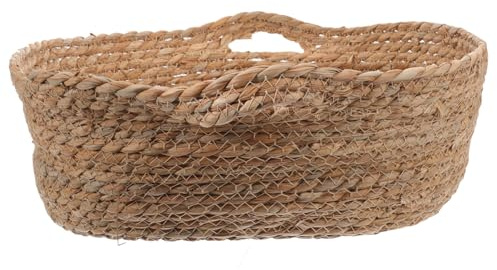 GRIRIW Woven Straw Cat House with Good Air Permeability Comfortable Sleeping Bed Brown Nest for Indoor Cats